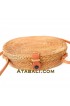 Ata rattan oval round leather clip bags 